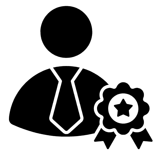 Certified professional home inspector icon with award badge